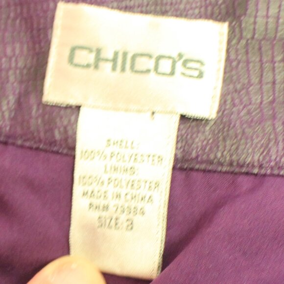 #580B Chico's Purple Dress Jacket Size 3 (16) - Picture 9 of 10